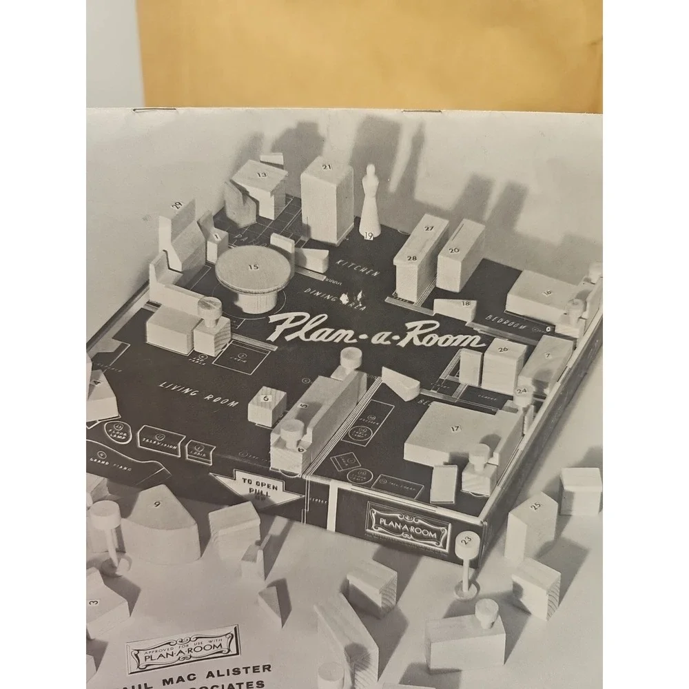 Paul MacAlister‎ Original Plan-A-Room 1950s Wooden Pieces Box Manual Vintage